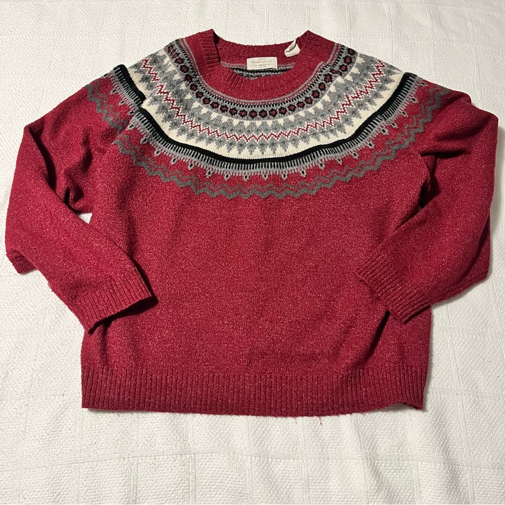 Weatherproof Vintage Burgundy and Gray Sweater